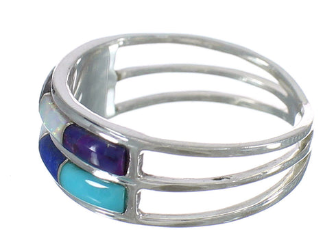 Multicolor Sterling Silver Jewelry Ring Size 6-3/4 MX60330